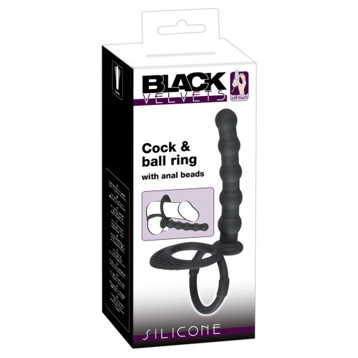 Black Velvets pierścień na penisa i jądra Black Velvets