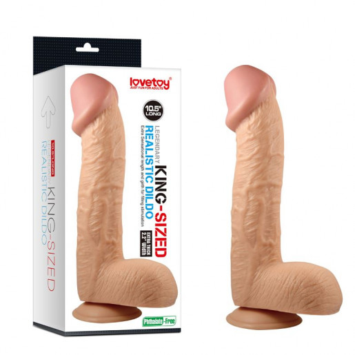 Duże cieliste dildo z przyssawką 26,5cm LOVETOY