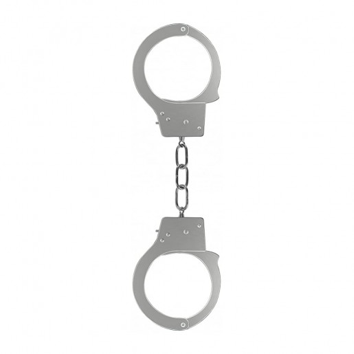 Srebrne metalowe kajdanki BDSM na ręce OUCH