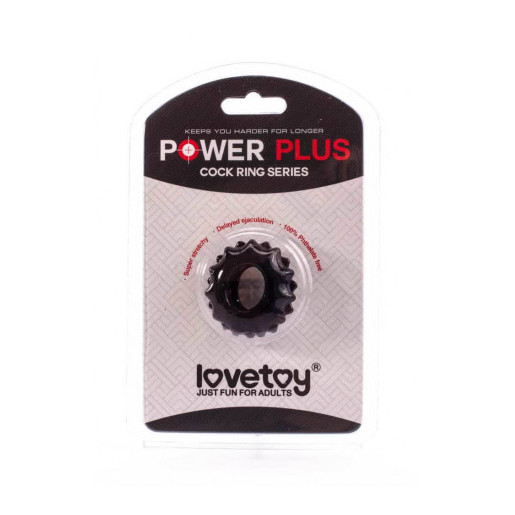 Elastyczny pierścień na penisa Lovetoy Power Plus czarny