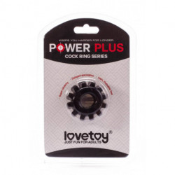 Lovetoy Power Plus czarny rozciągliwy pierścień na penisa