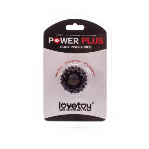 Czarny pierścień erekcyjny Lovetoy Power Plus