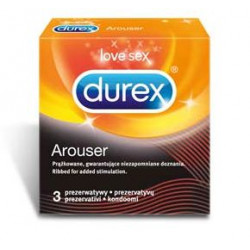 Prążkowane prezerwatywy Durex Arouser 3 sztuki