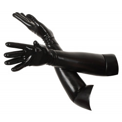 Czarne damskie lateksowe rękawiczki LateX
