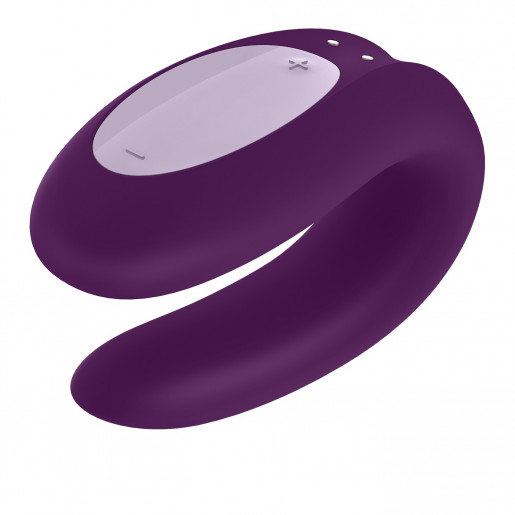 Wibrator dla par sterowany smartfonem Satisfyer Double Joy fioletowy