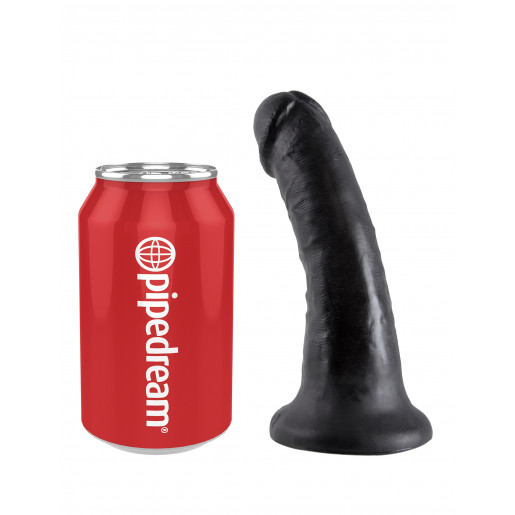Czarne realistyczne dildo z przyssawką King Cock 15cm
