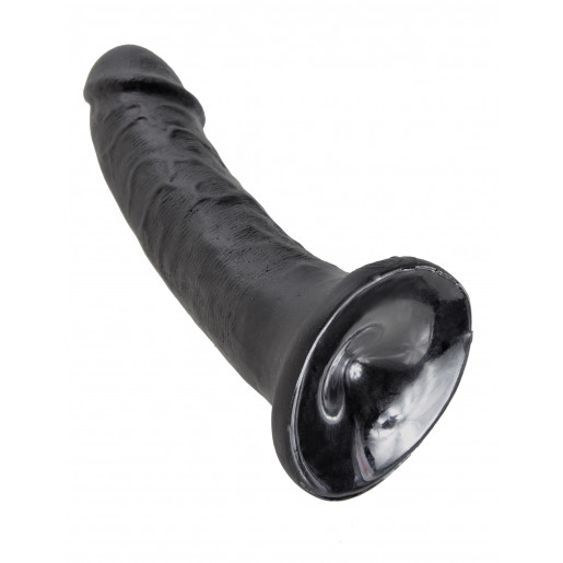 Czarne realistyczne dildo z przyssawką King Cock 15cm