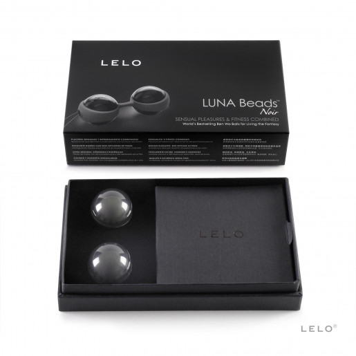 Czarne biofeedbackowe kulki gejszy LELO Luna Beads