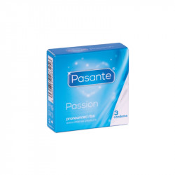 Prążkowane prezerwatywy Pasante Passion 3 sztuki