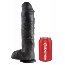Realistyczne czarne dildo z przyssawką King Cock 29cm