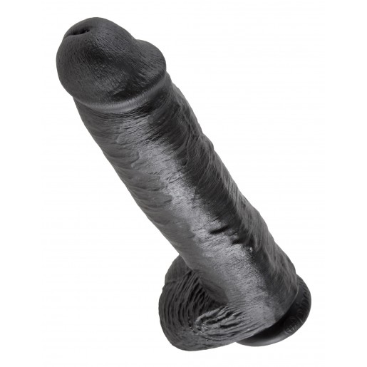 Realistyczne czarne dildo z przyssawką King Cock 29cm