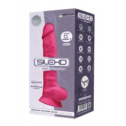 Różowe wibrujące dildo z przyssawką Silexd 20cm