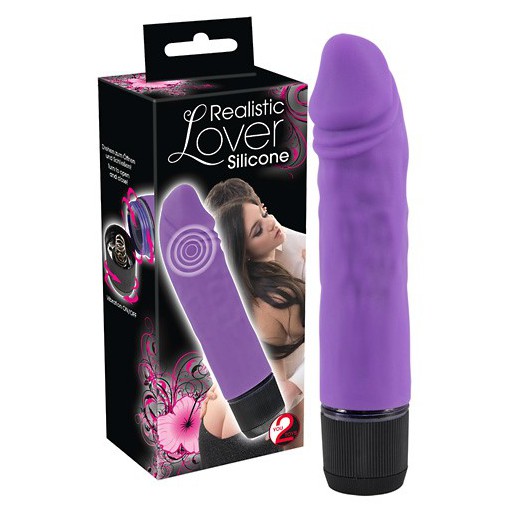 Fioletowy wibrator na baterie Realistic Lover 14,5cm