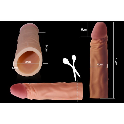 Cielista nakładka na penisa Lovetoy Pleasure X-Tender 18,5cm