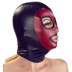 Czarno czerwona maska BDSM ze spandexu Bad Kitty