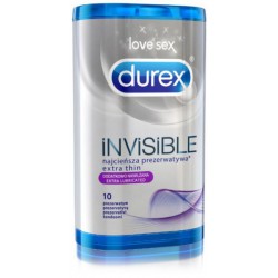Cienkie prezerwatywy Durex Invisible 10 sztuk extra nawilżone