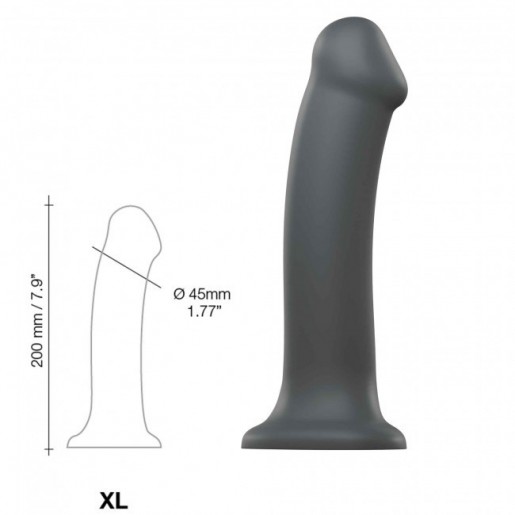 Szare dildo z przyssawką Mono Density rozmiar XL