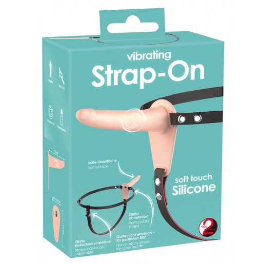 Uniwersalne dildo Strap-On na uprzęży z wibracjami