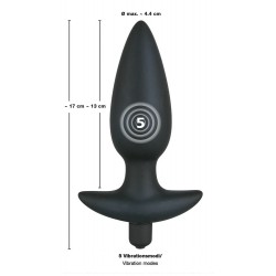 Korek analny duży - 5 poziomów wibracji Black Velvets