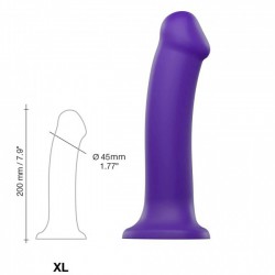 Fioletowe elastyczne dildo Strap-on Double Density rozmiar XL