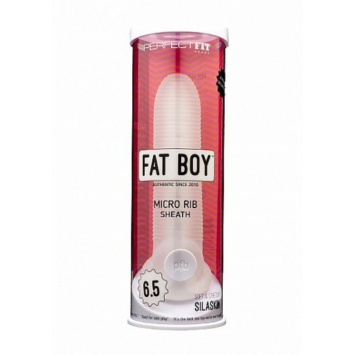 Żebrowana nakładka na penisa Fat Boy Micro Ribbed Sheath 18cm