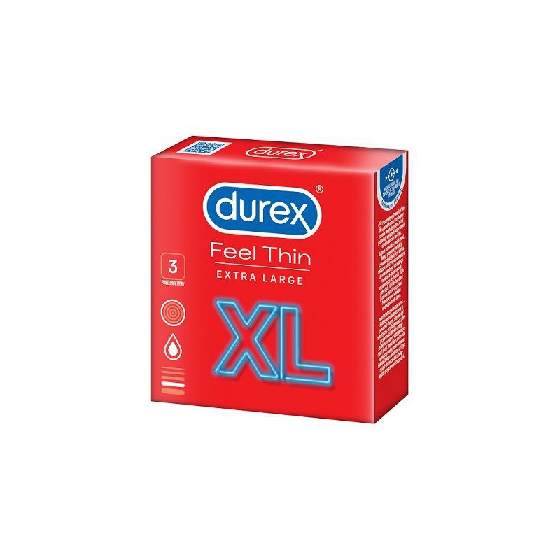 Cienkie prezerwatywy Durex Feel Thin XL 3 sztuki
