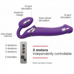 Fioletowy wibrator dla par Vibrating Strap-on rozmiar XL