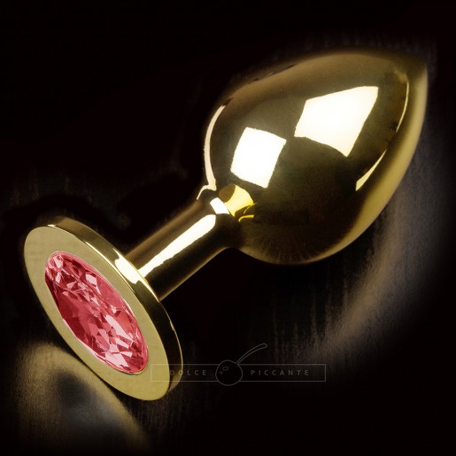 Korek analny z różowym kryształem Dolce Piccante rozmiar L