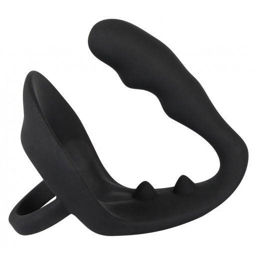 Black Velvets pierścień erekcyjny z korkiem analnym