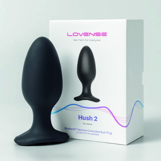 Lovense Hush 2 czarny korek analny z wibracjami rozmiar L