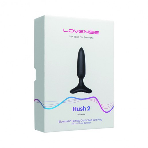 Lovense Hush 2 czarny korek analny z wibracjami rozmiar XS