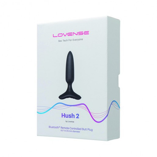 Lovense Hush 2 czarny korek analny z wibracjami rozmiar XS