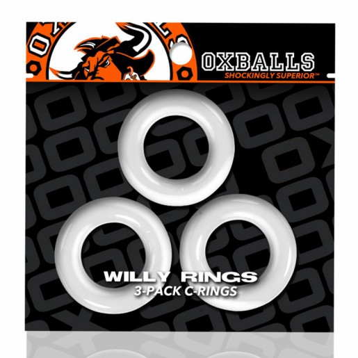 Zestaw 3 białych pierścieni erekcyjnych Oxballs Willy