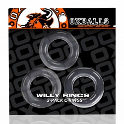 Zestaw 3 przeźroczystych pierścieni erekcyjnych Oxballs Willy