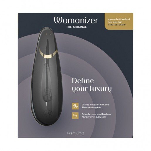 Womanizer Premium 2 czarny bezdotykowy masażer łechtaczki