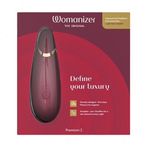 Womanizer Premium 2 bordowy bezdotykowy masażer łechtaczki