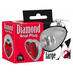 Aluminiowy korek analny z sercem Diamond You2Toys