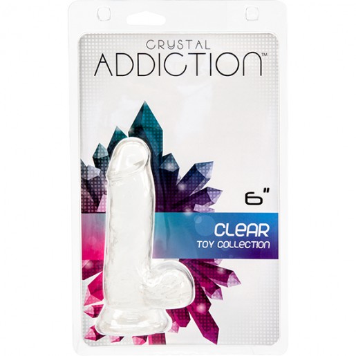 Przeźroczyste dildo z przyssawką Addiction Crystal 15cm