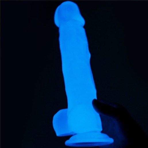 Lumino Play Lovetoy dildo z przyssawką świecące w ciemności 21cm