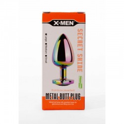 Metalowy korek analny z kryształem Secret Shine 7cm X-MEN