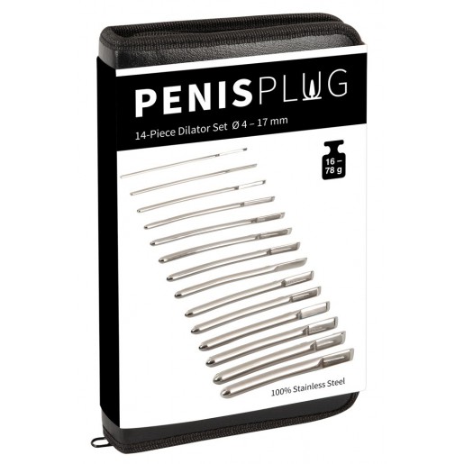 Komplet 14 sztuk stalowych dilatorów PenisPlug