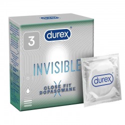 Cienkie prezerwatywy Durex Invisible Close Fit 3 sztuki