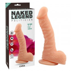 Cieliste dildo z przyssawką Naked Legend Politician Chisa 19cm