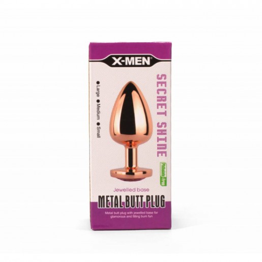Metalowy korek analny Secret Shine 8cm X-MEN