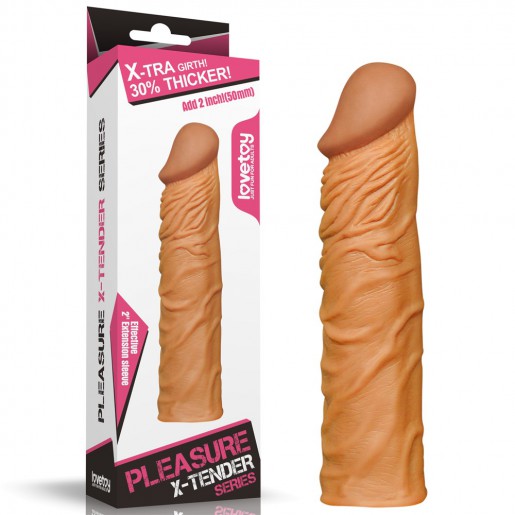 Brązowa nakładka na penisa Lovetoy Pleasure X-Tender 19,5cm