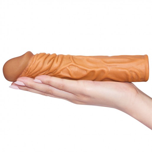 Brązowa nakładka na penisa Lovetoy Pleasure X-Tender 19,5cm