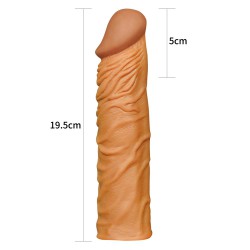 Brązowa nakładka na penisa Lovetoy Pleasure X-Tender 19,5cm