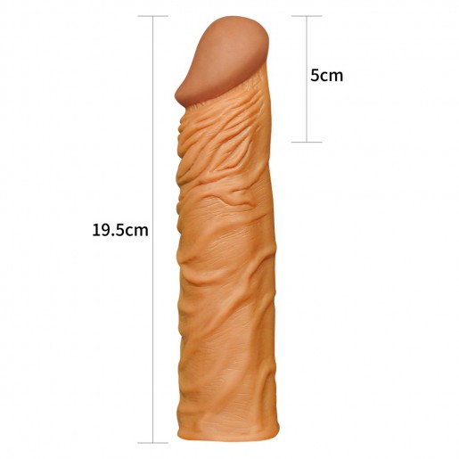 Brązowa nakładka na penisa Lovetoy Pleasure X-Tender 19,5cm
