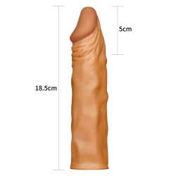 Brązowa przedłużka penisa Pleasure X-Tender Lovetoy +5cm