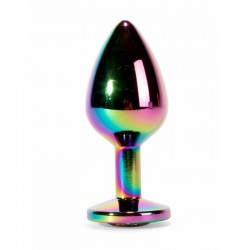Metalowy korek analny z kryształem Secret Shine Rainbow 9,5cm X-MEN